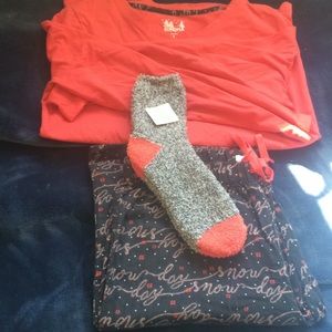 Red & Grey Pajama Set